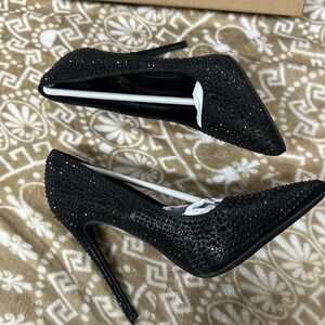 Elisabet Tang Women Pumps, Pointed Toe High Heel Glitter Rhinestone Heels Sparks